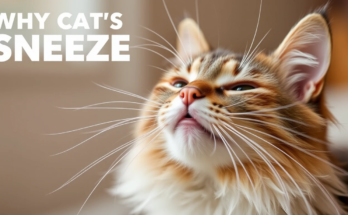 A close-up of a cat sneezing, highlighting the various factors that can cause this reaction in felines